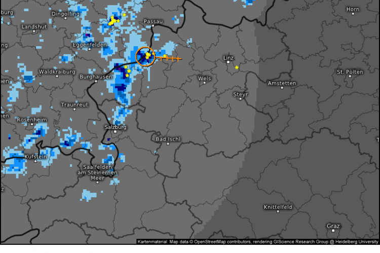 Gewitterkarte 15.5.2017