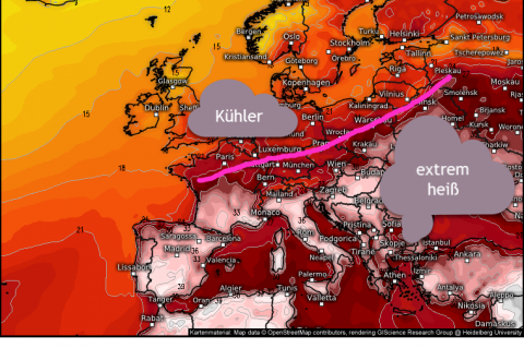 Temperaturen für Europa